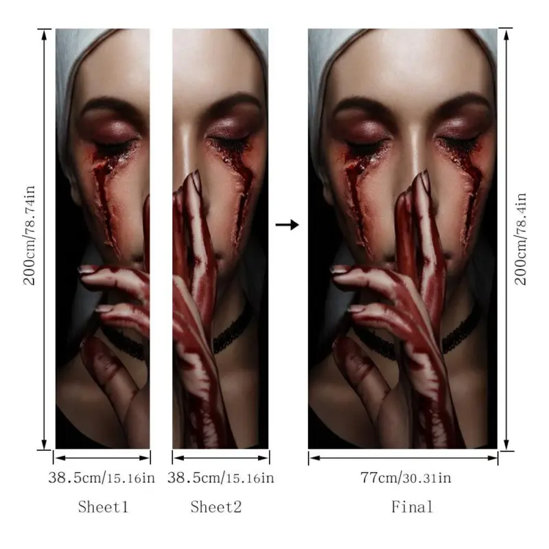 Halloween 3d Door Sticker Personality tag1