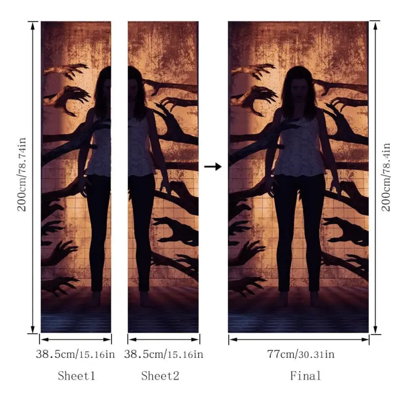 Halloween 3d Door Sticker Personality tag1
