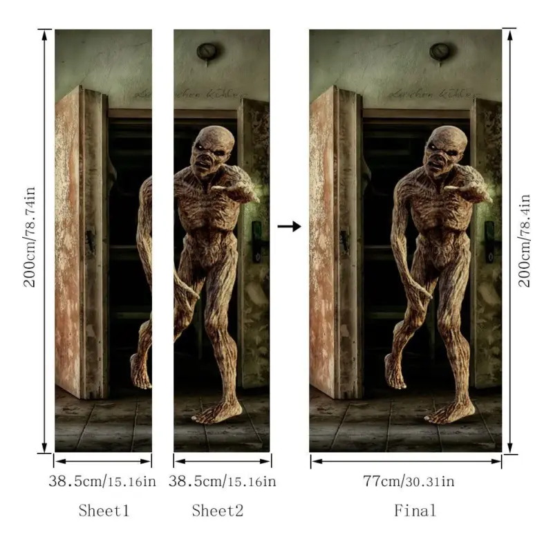 Halloween 3d Door Sticker Personality tag1