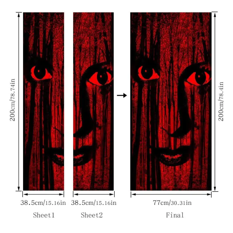 Halloween 3d Door Sticker Personality tag1