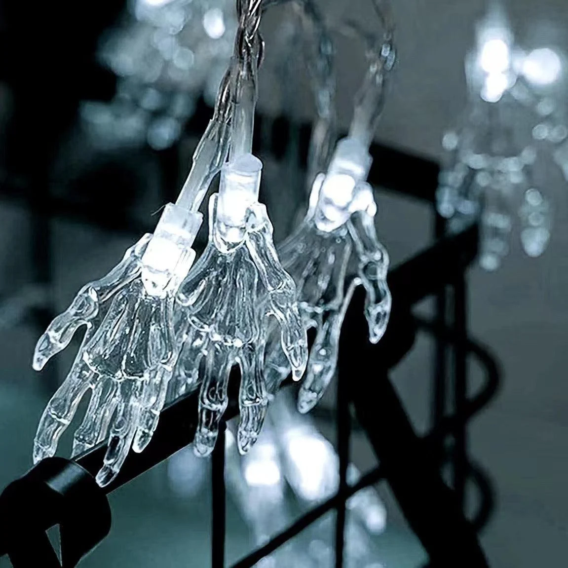 Halloween Atmosphere Party Layout Props Skeleton Hand Skeleton Lighting Chain -  - #tag1#