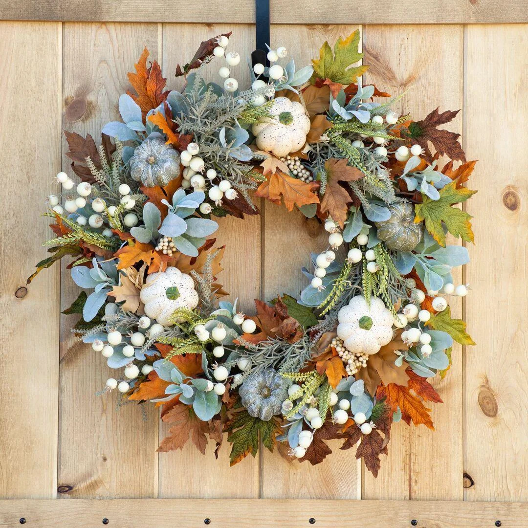 Halloween Autumn Frost Leaf Pumpkin Simulation Garland -  - #tag1#
