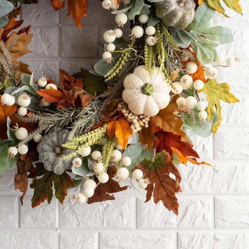 Halloween Autumn Frost Leaf Pumpkin Simulation Garland tag1