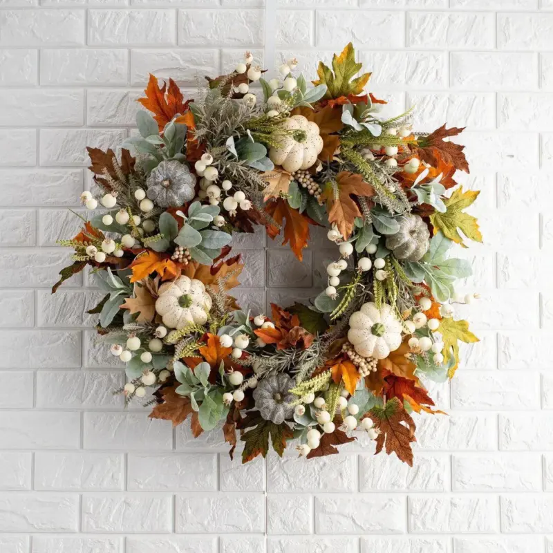 Halloween Autumn Frost Leaf Pumpkin Simulation Garland tag1
