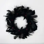 Halloween_Black_Crow_Black_Feather_Wreath_Glowable_-_-_tag1_-4248476 Halloween Black Crow Black Feather Wreath Glowable tag1