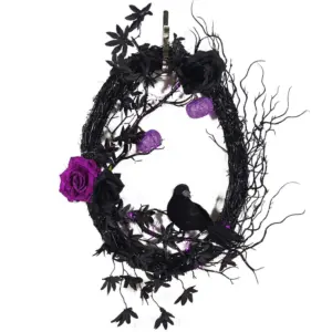 Halloween Black Crow Horror Garland Door Hanging Decorations