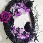 Halloween Black Crow Horror Garland Door Hanging Decorations tag1