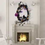 Halloween Black Crow Horror Garland Door Hanging Decorations tag1