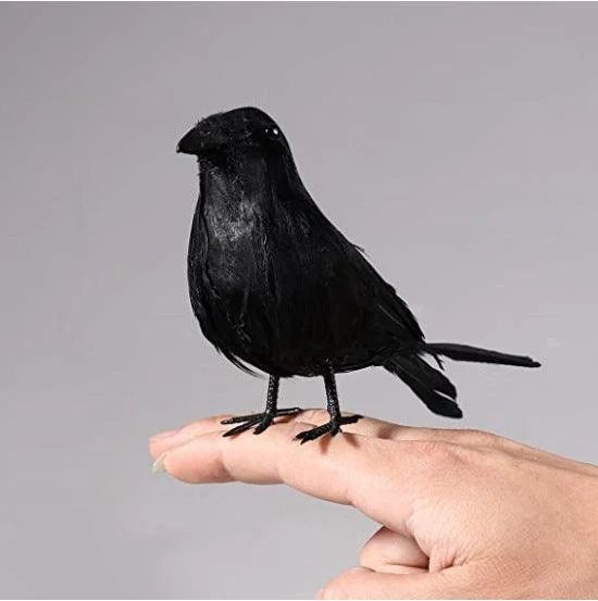Halloween Black Crow Model Simulation Fake Bird Animal Scary Toys For Halloween Party Home Decoration Horror Props -  - #tag1#