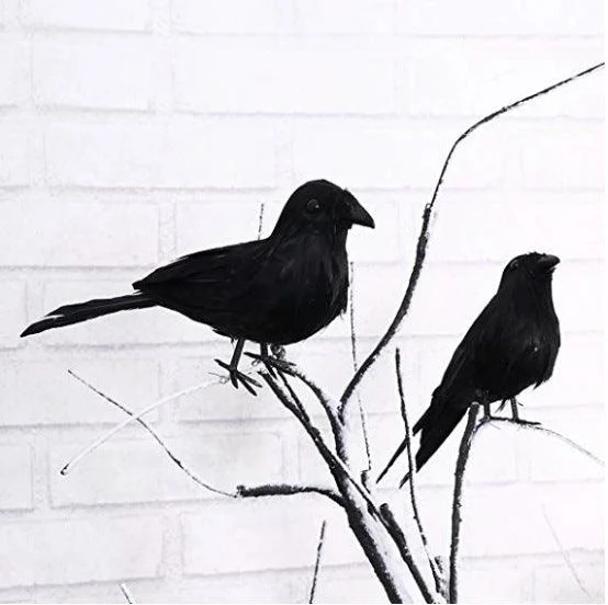 Halloween Black Crow Model Simulation Fake Bird Animal Scary Toys For Halloween Party Home Decoration Horror Props -  - #tag1#