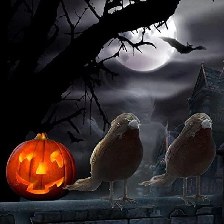 Halloween Black Crow Model Simulation Fake Bird Animal Scary Toys For Halloween Party Home Decoration Horror Props -  - #tag1#