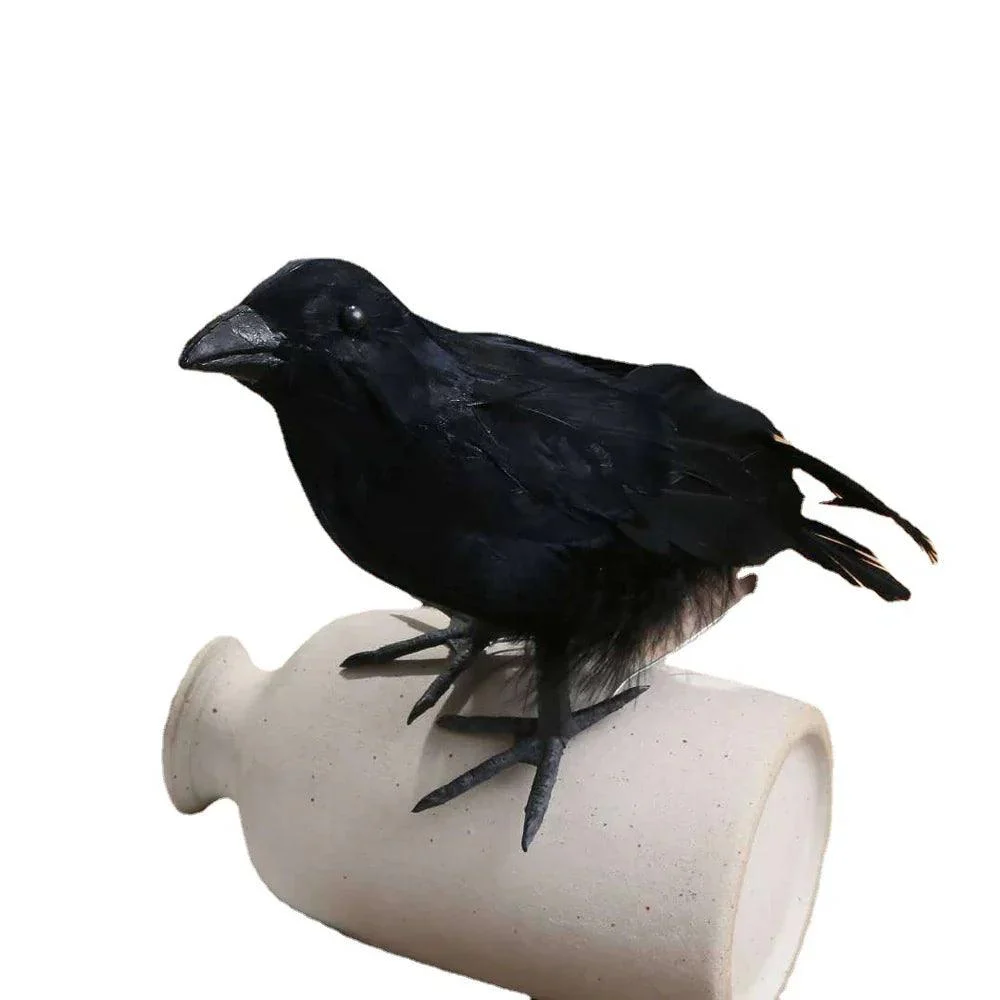 Halloween Black Crow Model Simulation Fake Bird Animal Scary Toys For Halloween Party Home Decoration Horror Props -  - #tag1#