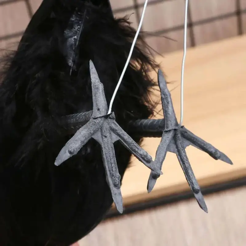 Halloween Black Crow Model Simulation Fake Bird Animal Scary Toys For Halloween Party Home Decoration Horror Props tag1