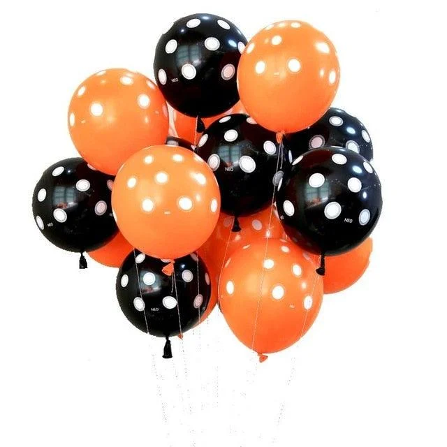 Halloween Black Orange Latex Balloon -  - #tag1#