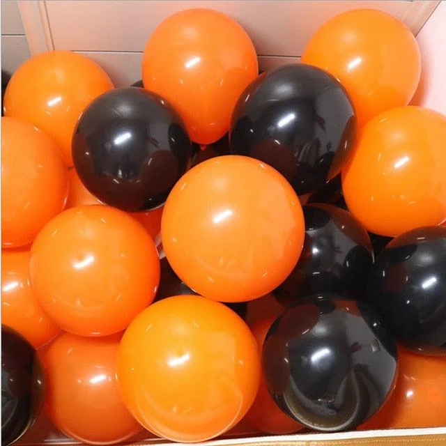 Halloween Black Orange Latex Balloon -  - #tag1#
