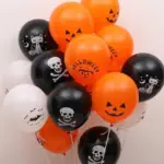 Halloween Black Orange Latex Balloon tag1