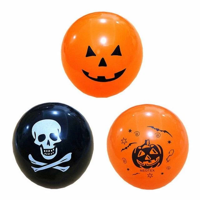 Halloween Black Orange Latex Balloon -  - #tag1#