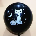 Halloween Black Orange Latex Balloon tag1