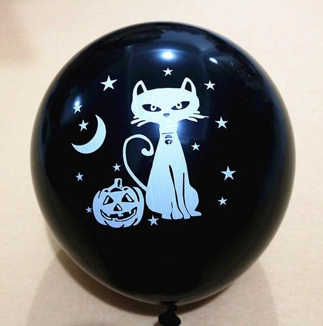 Halloween Black Orange Latex Balloon -  - #tag1#