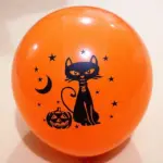 Halloween Black Orange Latex Balloon tag1