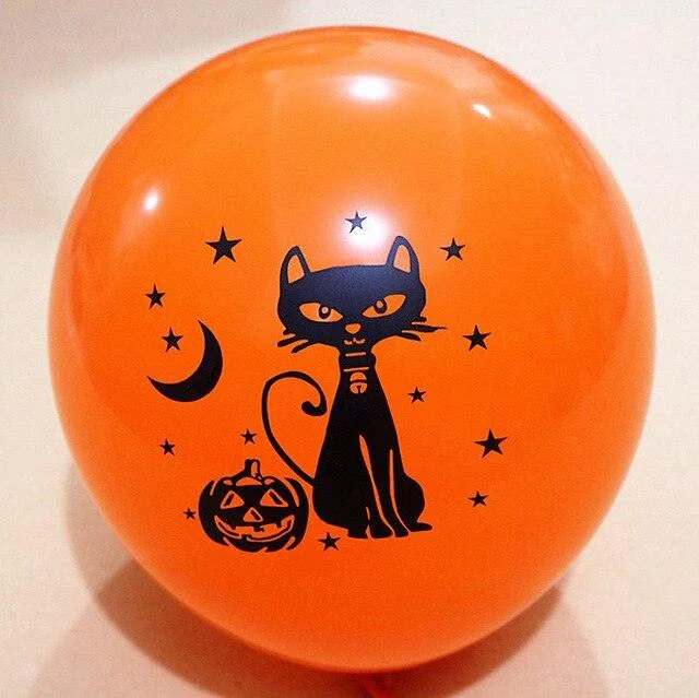 Halloween Black Orange Latex Balloon -  - #tag1#