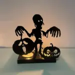 Halloween Candlestick Pumpkin Candle Holder Halloween Decorations Iron Hollowed out Halloween Candlestick Pumpkin Candlestick Prop Site Layout Decorations tag1