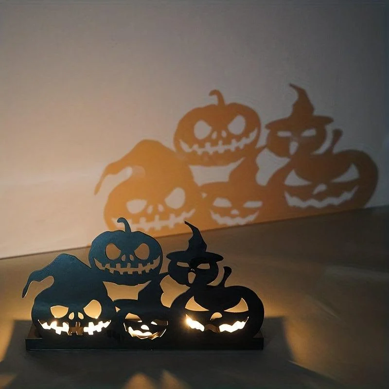 Halloween Candlestick Pumpkin Candle Holder Halloween Decorations Iron Hollowed-out Halloween Candlestick Pumpkin Candlestick Prop Site Layout Decorations -  - #tag1#