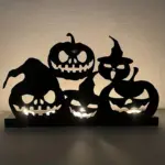 Halloween Candlestick Pumpkin Candle Holder Halloween Decorations Iron Hollowed out Halloween Candlestick Pumpkin Candlestick Prop Site Layout Decorations tag1