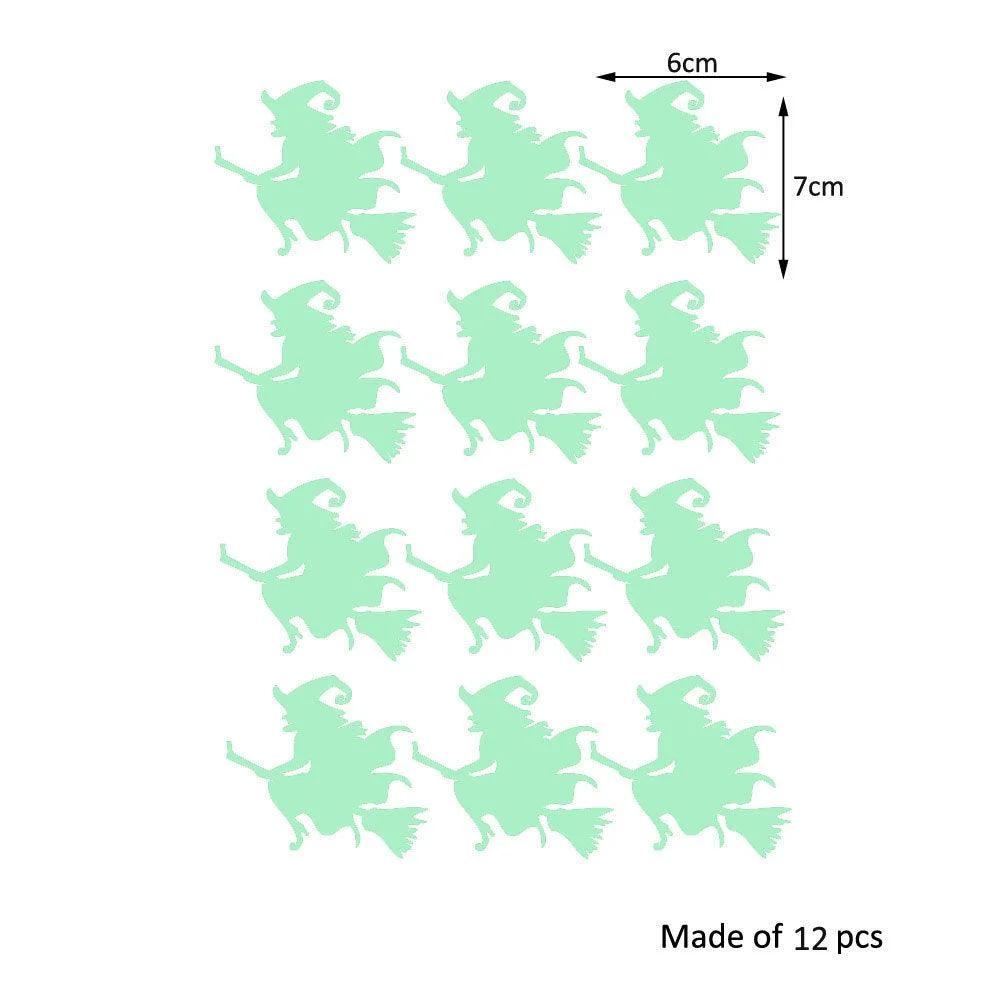 Halloween Carved Luminous Stickers Bloodsucking Bat Witch Pumpkin Festival Decoration Fluorescent Sticker -  - #tag1#