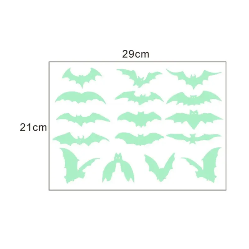 Halloween Carved Luminous Stickers Bloodsucking Bat Witch Pumpkin Festival Decoration Fluorescent Sticker tag1