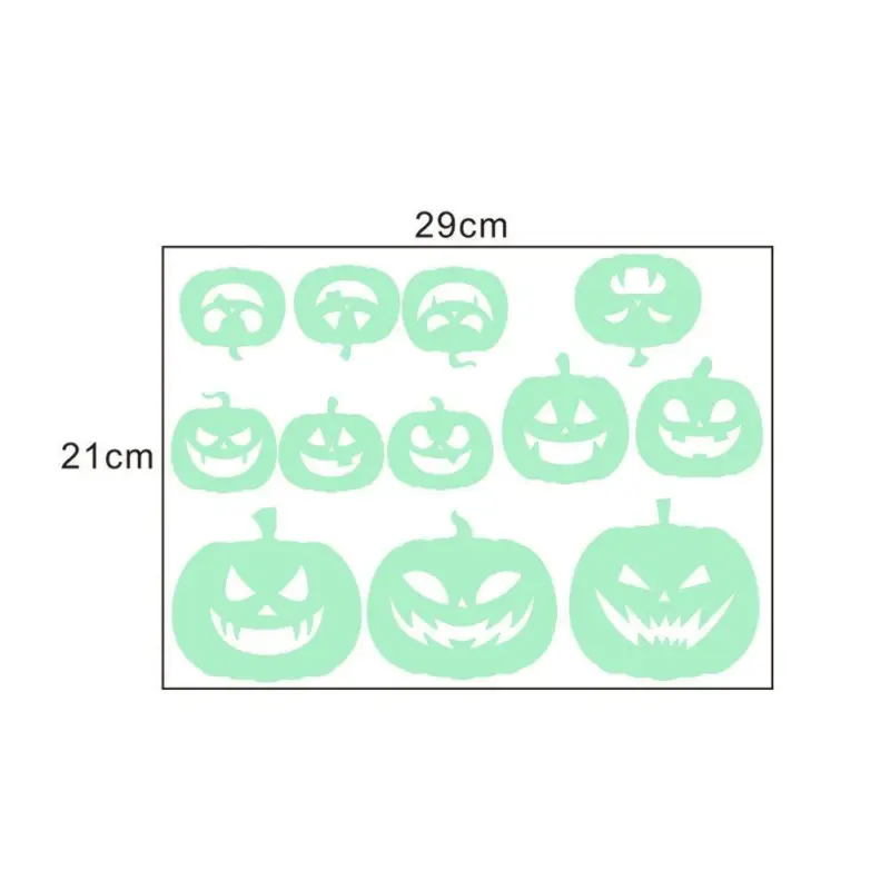 Halloween Carved Luminous Stickers Bloodsucking Bat Witch Pumpkin Festival Decoration Fluorescent Sticker tag1