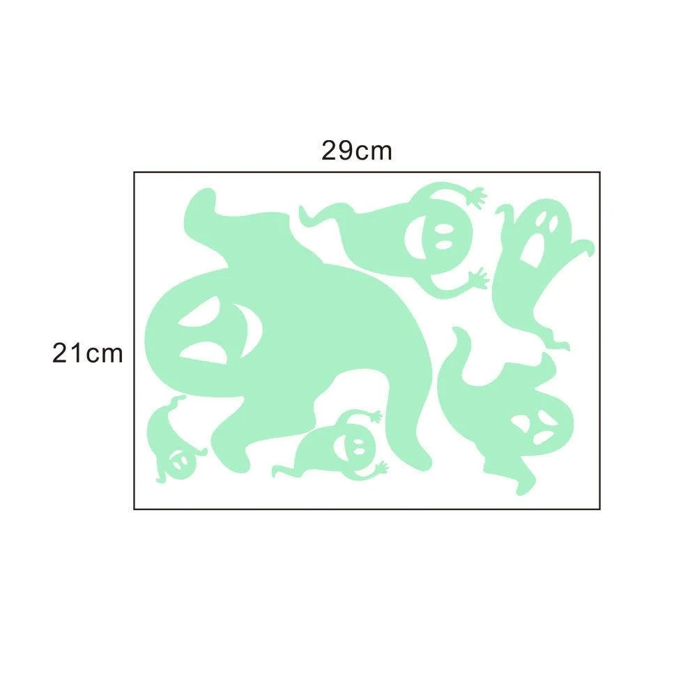 Halloween Carved Luminous Stickers Bloodsucking Bat Witch Pumpkin Festival Decoration Fluorescent Sticker -  - #tag1#