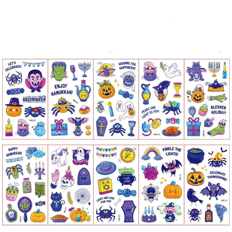 Halloween Children Cartoon Tattoo Sticker tag1