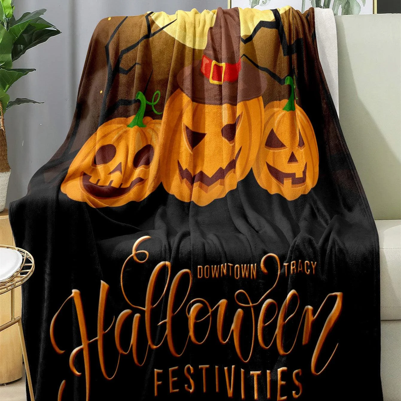 Halloween Christmas Party Party Party Decoration Flannel Blanket -  - #tag1#