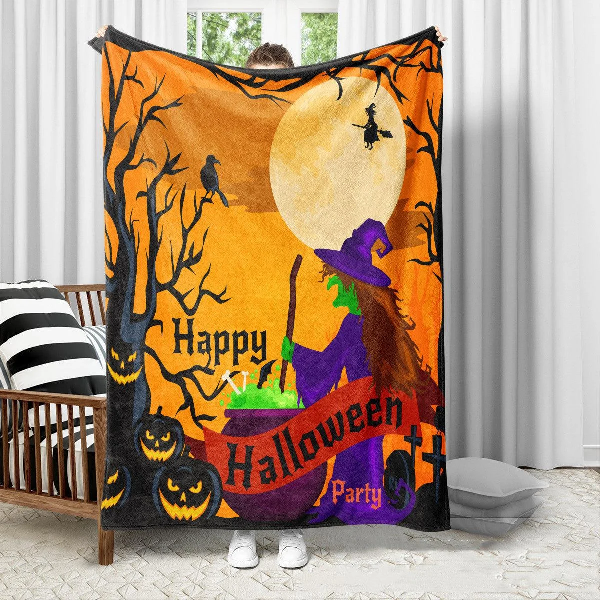 Halloween Christmas Party Party Party Decoration Flannel Blanket -  - #tag1#