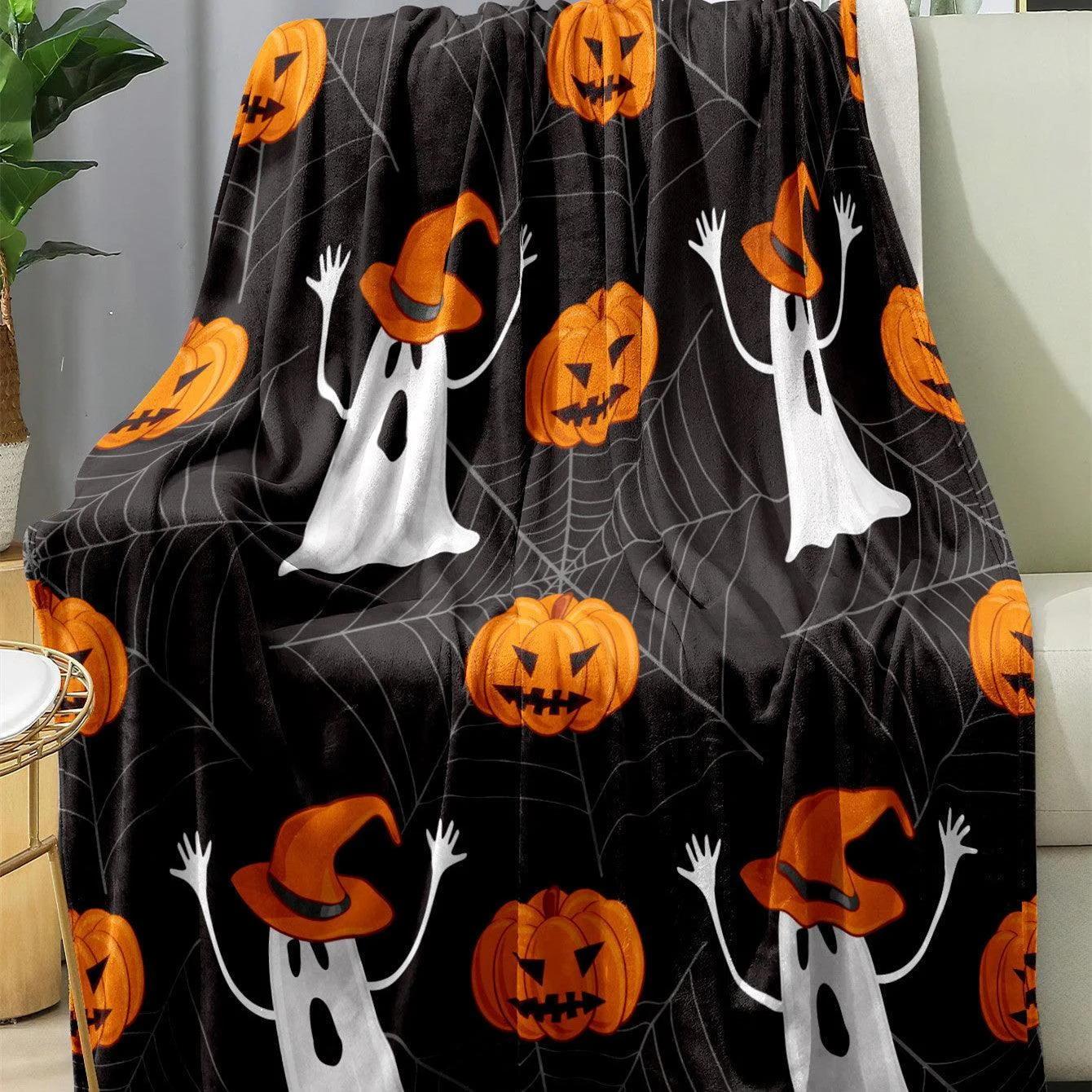 Halloween Christmas Party Party Party Decoration Flannel Blanket -  - #tag1#