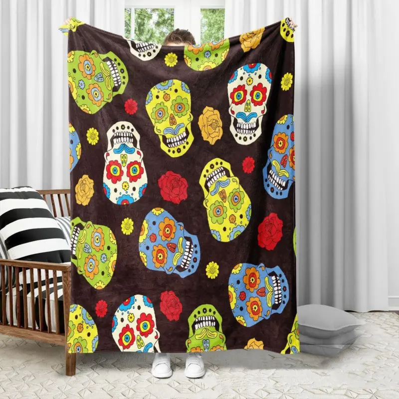 Halloween Christmas Party Party Party Decoration Flannel Blanket tag1