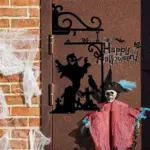 Halloween Courtyard Black Cat Witch Ghost Metal Decorations tag1