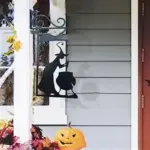 Halloween Courtyard Black Cat Witch Ghost Metal Decorations tag1