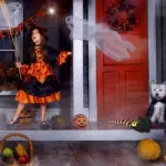 Halloween Creative Art Decoration Prosthesis Witch Leg Garden Decoration tag1