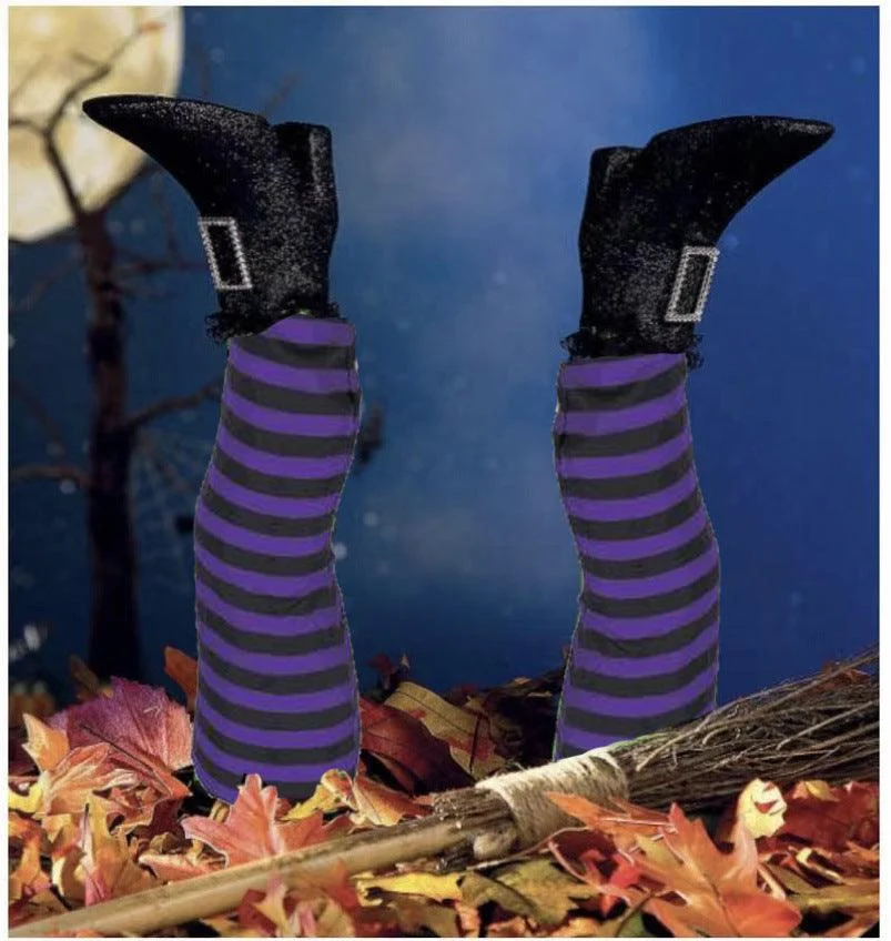Halloween Creative Art Decoration Prosthesis Witch Leg Garden Decoration -  - #tag1#