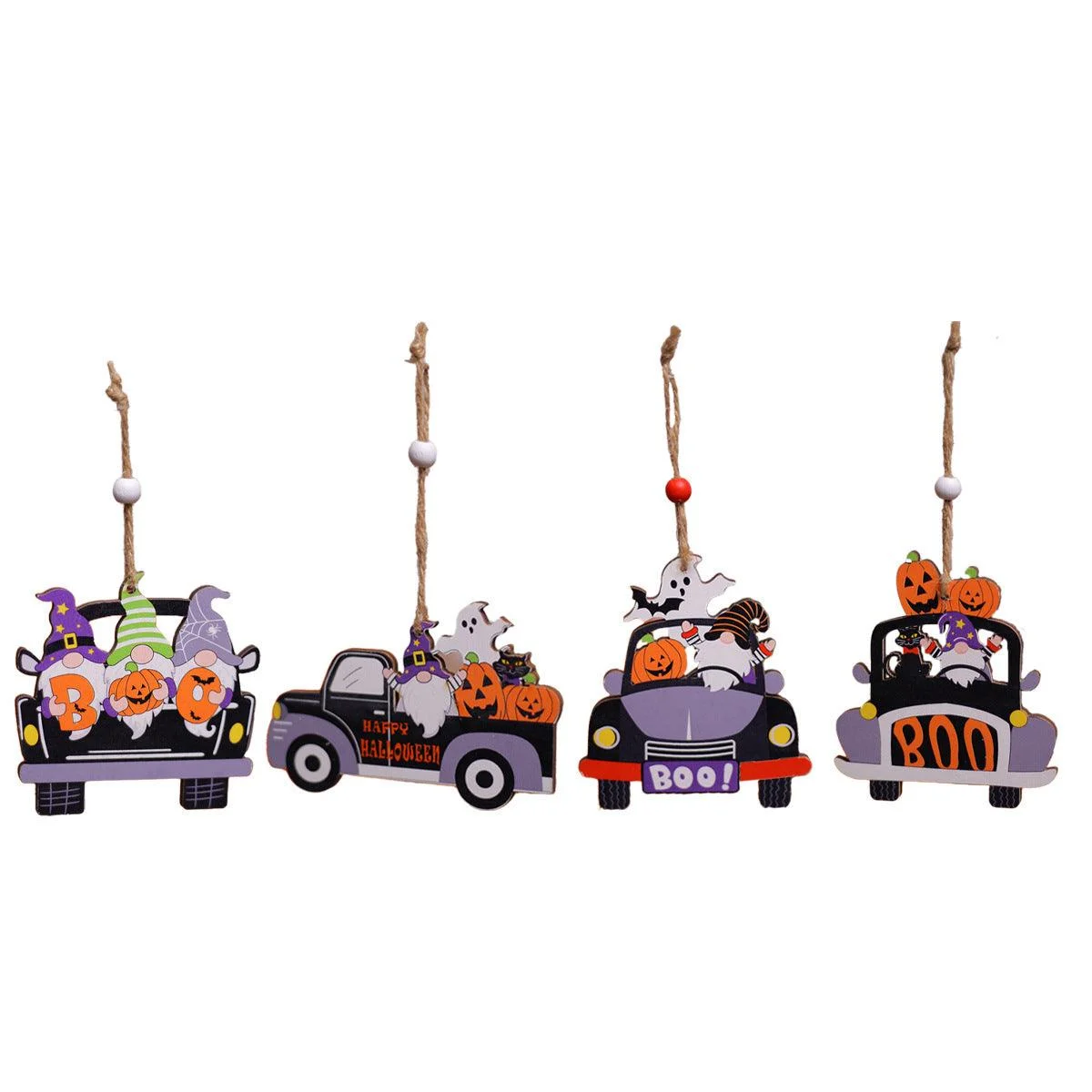 Halloween Creative Wooden Car Decoration Pendant -  - #tag1#