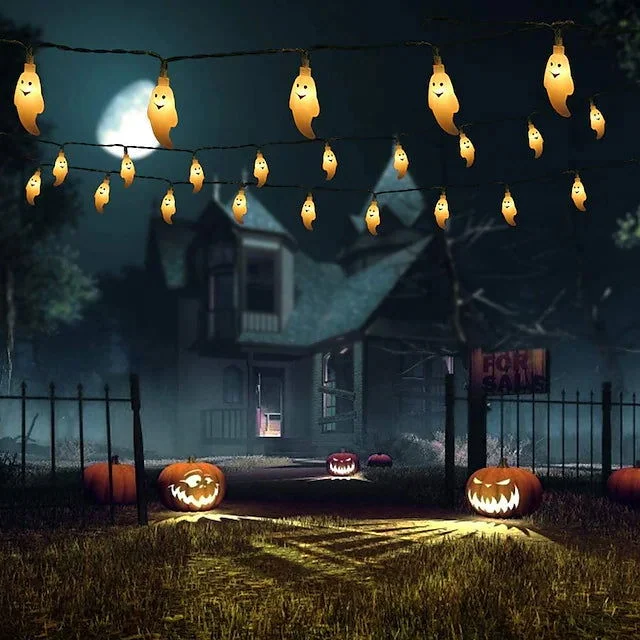 Halloween Cute Ghost LED String Lights Upholstery Lights -  - #tag1#