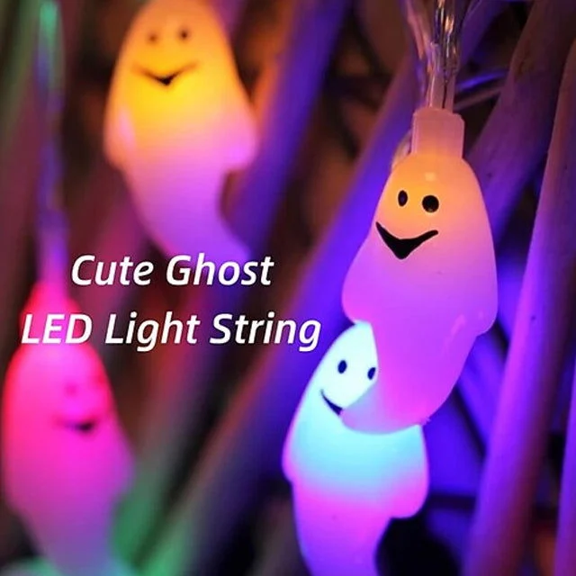 Halloween Cute Ghost LED String Lights Upholstery Lights -  - #tag1#