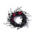 Halloween Dead Branch Wreath Simulation Flower Black tag1