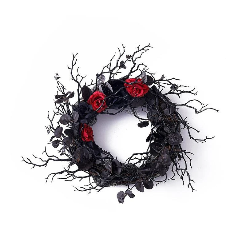 Halloween Dead Branch Wreath Simulation Flower Black -  - #tag1#