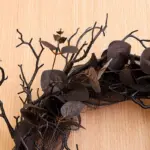 Halloween Dead Branch Wreath Simulation Flower Black tag1