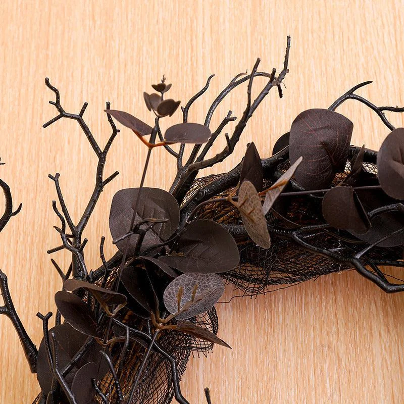 Halloween Dead Branch Wreath Simulation Flower Black -  - #tag1#