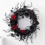 Halloween Dead Branch Wreath Simulation Flower Black tag1