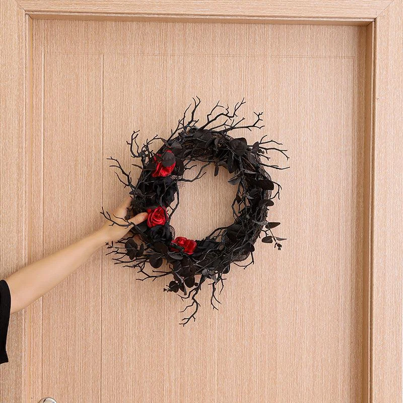 Halloween Dead Branch Wreath Simulation Flower Black -  - #tag1#